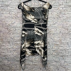 COPY - Beachstop Mini dress/tunic pullover cover up with leaf and chain design …